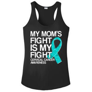 My Mom's Fight is My Fight Cervical Cancer Awareness Ladies PosiCharge Competitor Racerback Tank