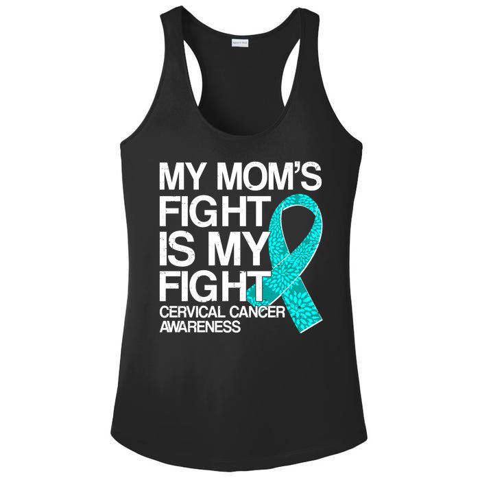 My Mom's Fight is My Fight Cervical Cancer Awareness Ladies PosiCharge Competitor Racerback Tank