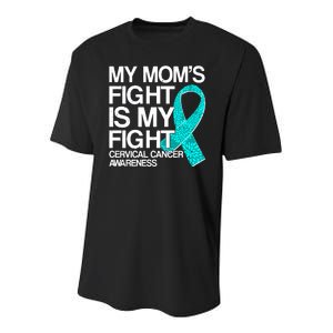 My Mom's Fight is My Fight Cervical Cancer Awareness Youth Performance Sprint T-Shirt