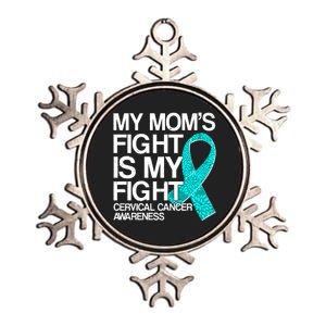 My Mom's Fight is My Fight Cervical Cancer Awareness Metallic Star Ornament