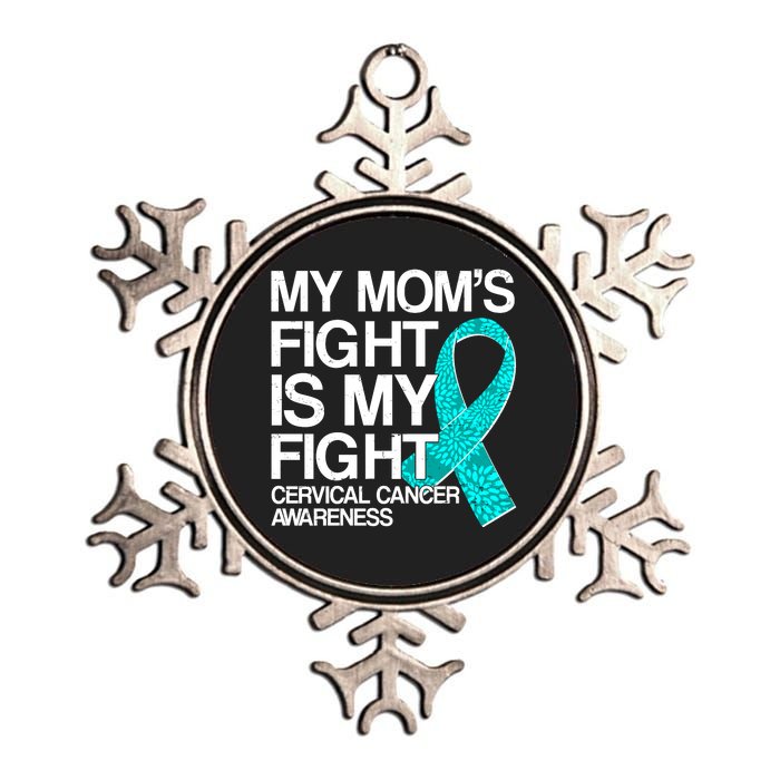 My Mom's Fight is My Fight Cervical Cancer Awareness Metallic Star Ornament