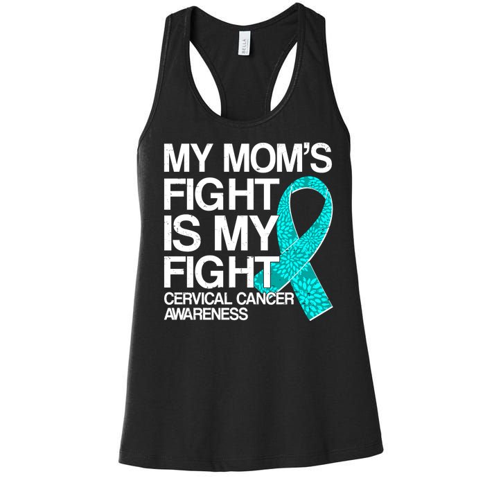 My Mom's Fight is My Fight Cervical Cancer Awareness Women's Racerback Tank