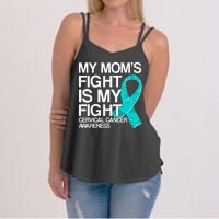 My Mom's Fight is My Fight Cervical Cancer Awareness Women's Strappy Tank