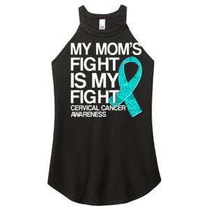 My Mom's Fight is My Fight Cervical Cancer Awareness Women's Perfect Tri Rocker Tank