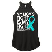 My Mom's Fight is My Fight Cervical Cancer Awareness Women's Perfect Tri Rocker Tank