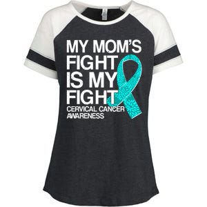 My Mom's Fight is My Fight Cervical Cancer Awareness Enza Ladies Jersey Colorblock Tee