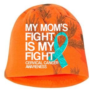 My Mom's Fight is My Fight Cervical Cancer Awareness Kati - Camo Knit Beanie