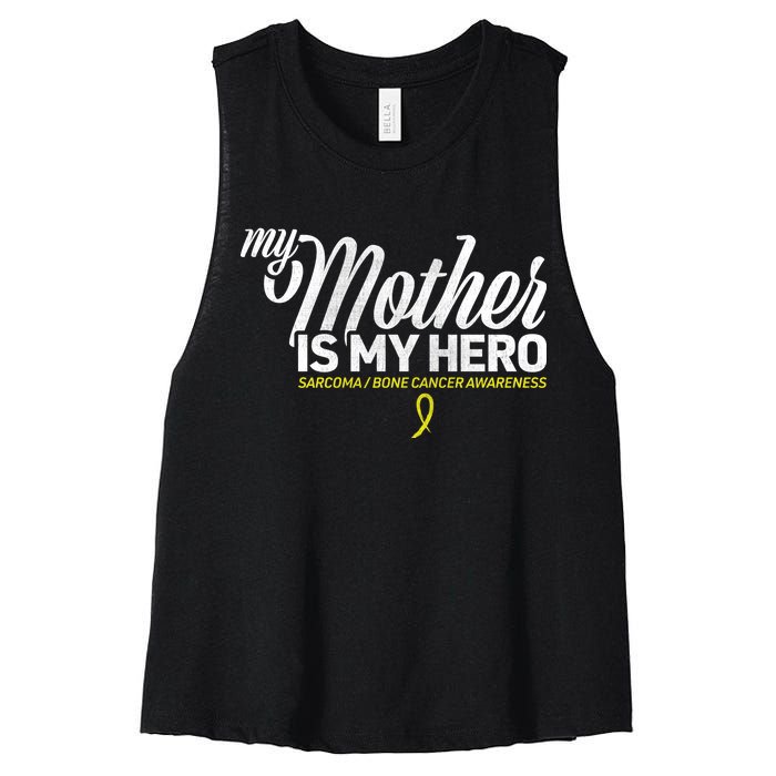 My Mother Is My Hero Sarcoma Awareness Women's Racerback Cropped Tank