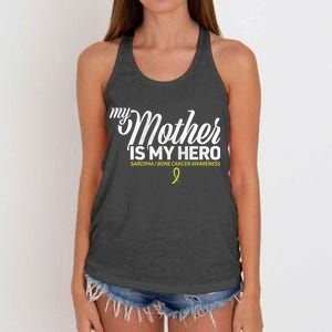 My Mother Is My Hero Sarcoma Awareness Women's Knotted Racerback Tank