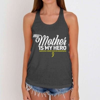 My Mother Is My Hero Sarcoma Awareness Women's Knotted Racerback Tank