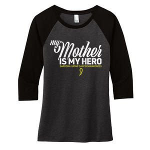 My Mother Is My Hero Sarcoma Awareness Women's Tri-Blend 3/4-Sleeve Raglan Shirt