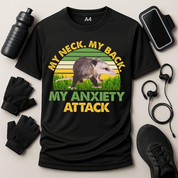 My Neck My Back My Anxiety Attack Vintage Opossum Performance Shirt