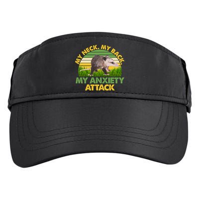 My Neck My Back My Anxiety Attack Vintage Opossum Adult Drive Performance Visor
