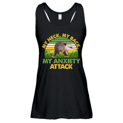 My Neck My Back My Anxiety Attack Vintage Opossum Ladies Essential Flowy Tank