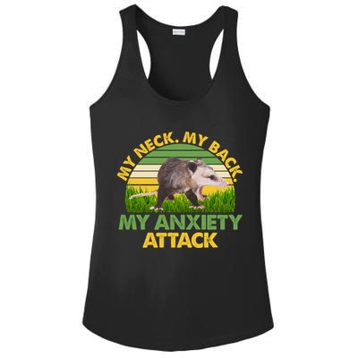 My Neck My Back My Anxiety Attack Vintage Opossum Ladies PosiCharge Competitor Racerback Tank