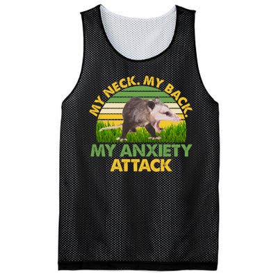 My Neck My Back My Anxiety Attack Vintage Opossum Mesh Reversible Basketball Jersey Tank