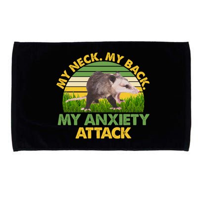 My Neck My Back My Anxiety Attack Vintage Opossum Microfiber Hand Towel