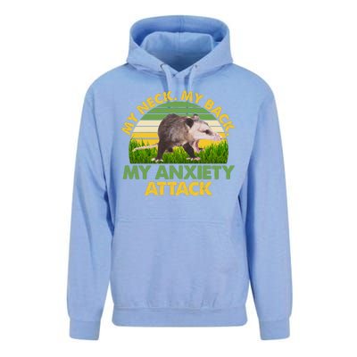 My Neck My Back My Anxiety Attack Vintage Opossum Unisex Surf Hoodie