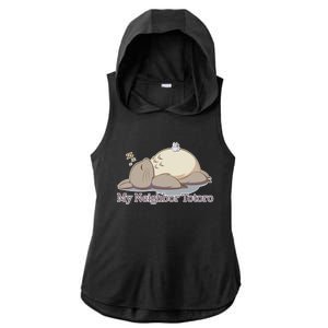 My Neighbor Totoro Sleepign Ladies PosiCharge Tri-Blend Wicking Draft Hoodie Tank