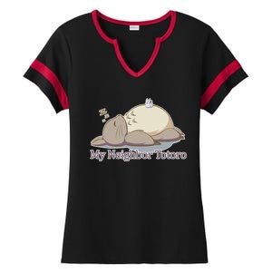 My Neighbor Totoro Sleepign Ladies Halftime Notch Neck Tee