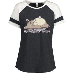 My Neighbor Totoro Sleepign Enza Ladies Jersey Colorblock Tee