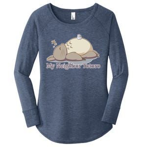 My Neighbor Totoro Sleepign Women's Perfect Tri Tunic Long Sleeve Shirt