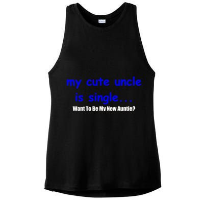 My New Uncle Is Single, Want To Be My New Auntie? Ladies PosiCharge Tri-Blend Wicking Tank