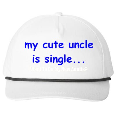 My New Uncle Is Single, Want To Be My New Auntie? Snapback Five-Panel Rope Hat