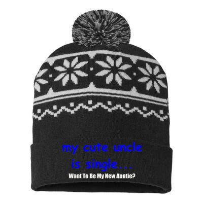 My New Uncle Is Single, Want To Be My New Auntie? USA-Made Snowflake Beanie