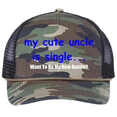 My New Uncle Is Single, Want To Be My New Auntie? Retro Rope Trucker Hat Cap