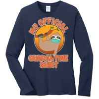 My Official Quarantine Shirt Sloth Ladies Long Sleeve Shirt