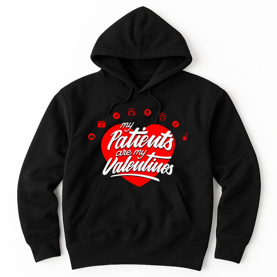 My Patients Are My Valentine's Day Love Heart Hoodie