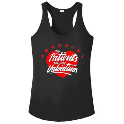 My Patients Are My Valentine's Day Love Heart Ladies PosiCharge Competitor Racerback Tank