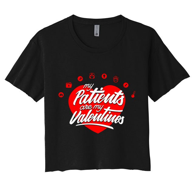 My Patients Are My Valentine's Day Love Heart Crop Top