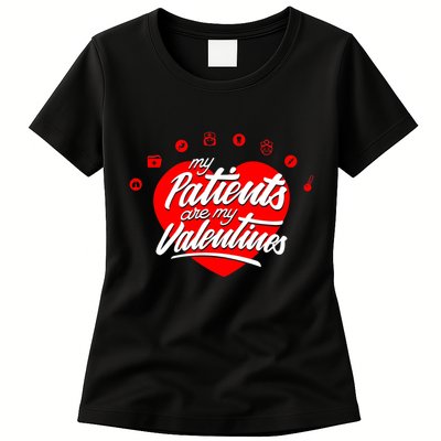 My Patients Are My Valentine's Day Love Heart Womens T-Shirt