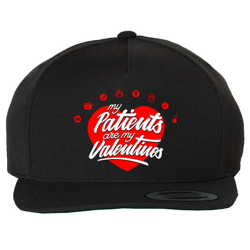 My Patients Are My Valentine's Day Love Heart Wool Snapback Cap