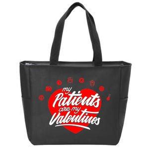 My Patients Are My Valentine's Day Love Heart Zip Tote Bag