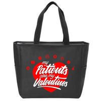 My Patients Are My Valentine's Day Love Heart Zip Tote Bag