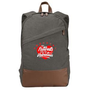 My Patients Are My Valentine's Day Love Heart Cotton Canvas Backpack