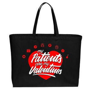 My Patients Are My Valentine's Day Love Heart Cotton Canvas Jumbo Tote