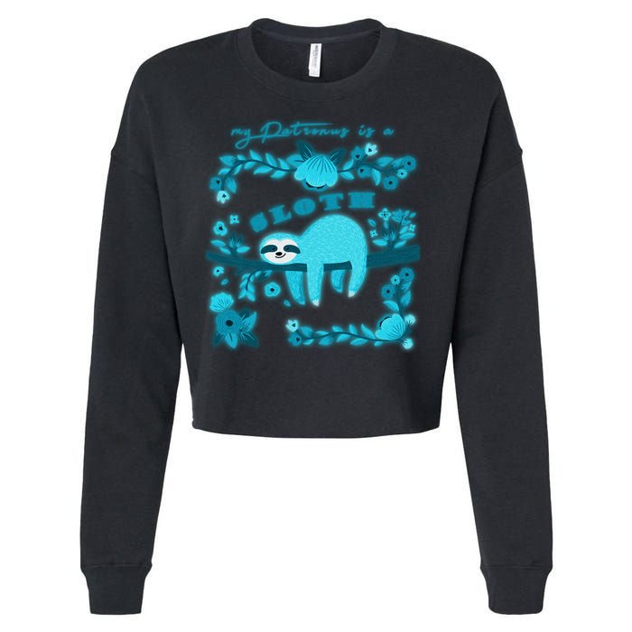 My Patronsus Is A Sloth Funny Cropped Pullover Crew