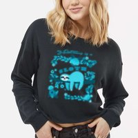 My Patronsus Is A Sloth Funny Cropped Pullover Crew