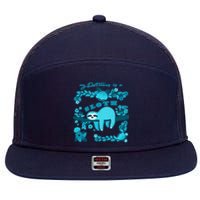 My Patronsus Is A Sloth Funny 7 Panel Mesh Trucker Snapback Hat