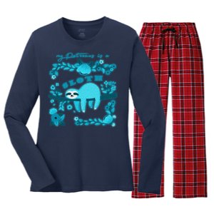 My Patronsus Is A Sloth Funny Women's Long Sleeve Flannel Pajama Set 