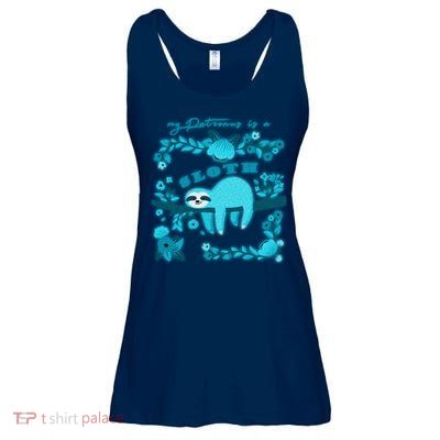 My Patronsus Is A Sloth Funny Ladies Essential Flowy Tank