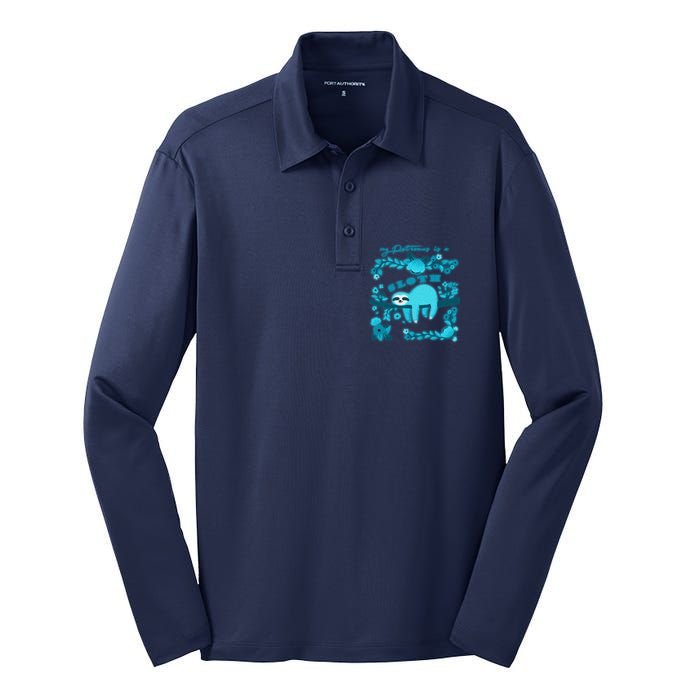 My Patronsus Is A Sloth Funny Silk Touch Performance Long Sleeve Polo