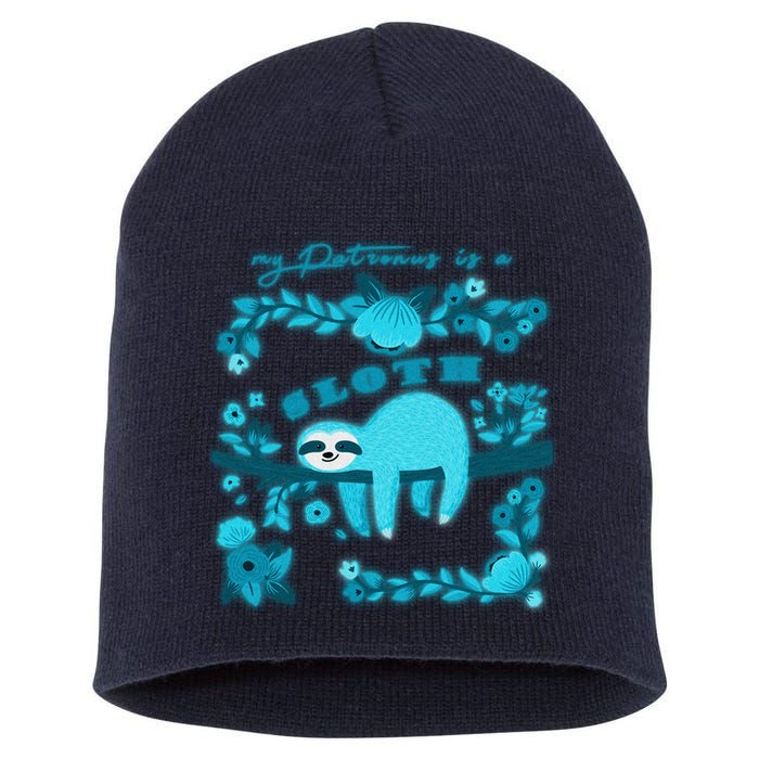 My Patronsus Is A Sloth Funny Short Acrylic Beanie