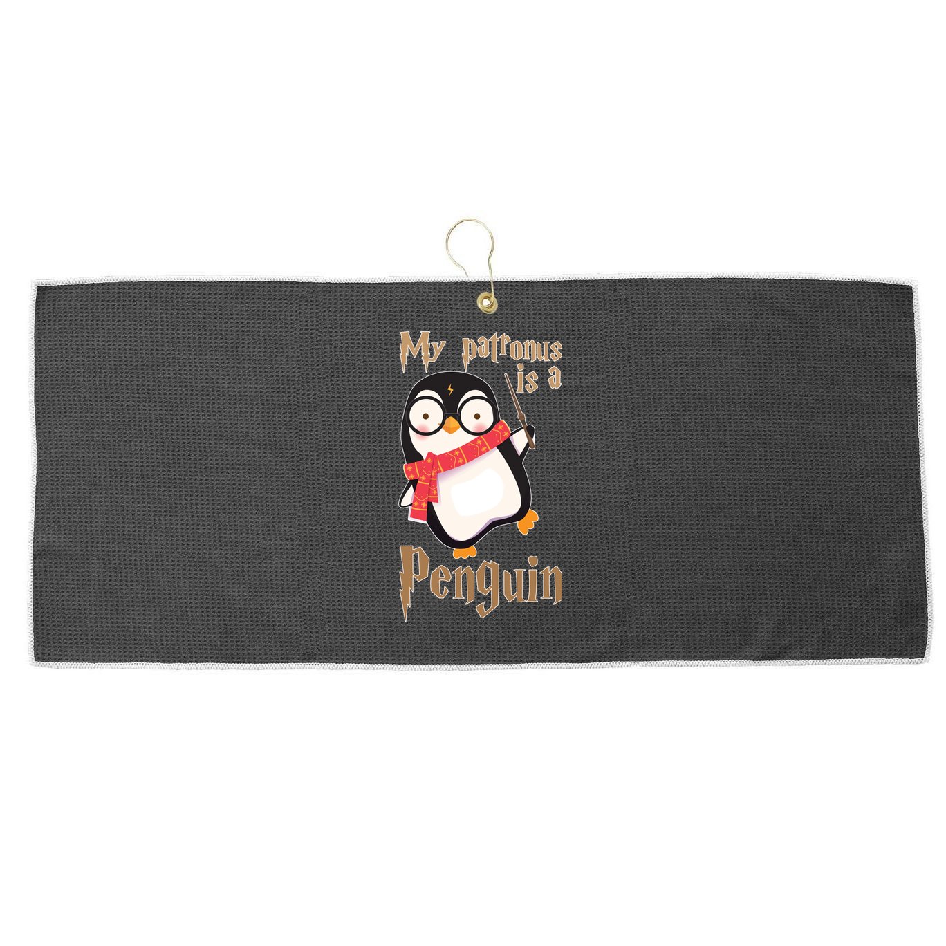 My Patronus Is a Penguin Large Microfiber Waffle Golf Towel