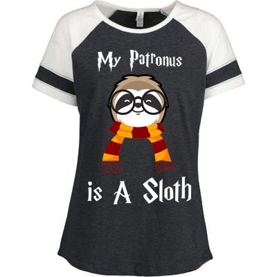 My Patronus Is A Sloth Enza Ladies Jersey Colorblock Tee