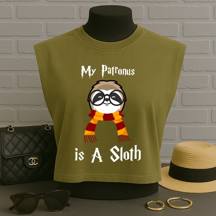 My Patronus Is A Sloth Garment-Dyed Women's Muscle Tee